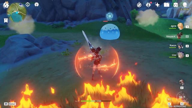 Xinyan vs Slime - Genshin Impact. Fighting moves for Xinyan. смотреть онлайн