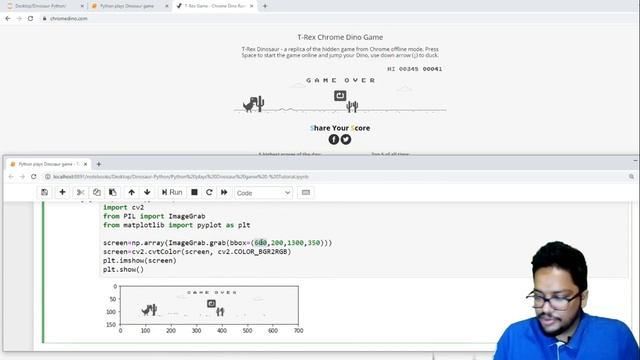 Python plays Chrome Dinosaur Game смотреть онлайн