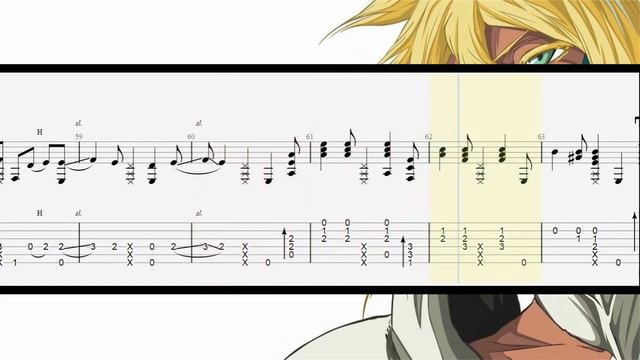 Bleach OST -Fiesta De Guerra- Guitar (Short version) TABS смотреть онлайн