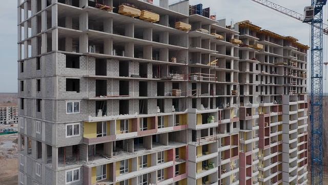 Динамика строительства ЖК "Меридиан Юг" Застройщик Меридиан Тюмень апрель 2022 смотреть онлайн