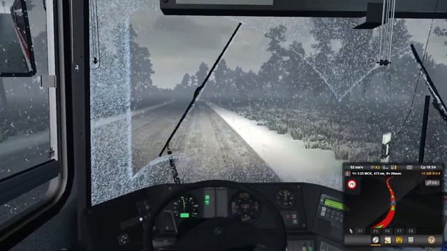 СНЕЖНЫЙ РЕЙС НА АВТОБУСЕ KAROSA! | ETS 2 смотреть онлайн