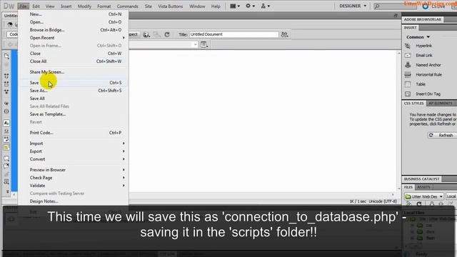 php mysql tutorial create and connect to a database using Adobe Dreamweaver смотреть онлайн
