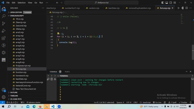print from 1 to 3 and 3 to 1 using for loop in javascript смотреть онлайн