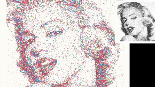 Как видит картину робот художник? Робот рисует портрет Мерлин Монро в цвете. смотреть онлайн