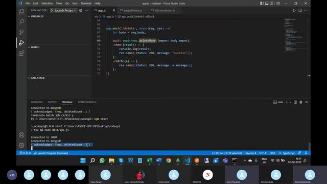 Part 8 Node API to delete the documents from MongoDB Collection смотреть онлайн