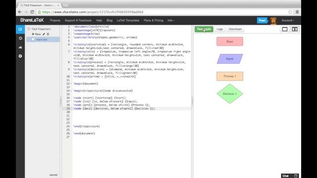 Creating Flowcharts With TikZ (LaTeX)