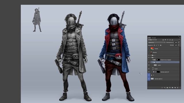 Как красить в фотошопе персонажа CG арт цвет art How to paint a character in photoshop смотреть онлайн