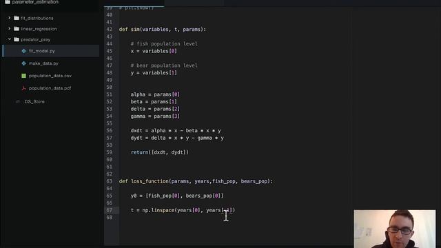 Fitting the Predator-Prey Model to Data (Python) смотреть онлайн