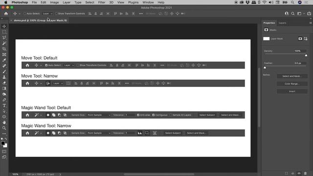 Photoshop Interface on Small Screens (Narrow Options Bar) смотреть онлайн