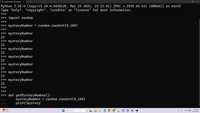 Intro to Python Interpreter: Import Random module for random integers 8/12 смотреть онлайн