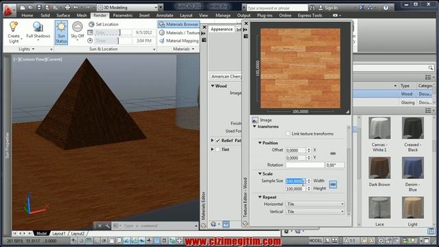 AutoCAD Render (materyalleri ekleme) смотреть онлайн