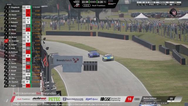 Audi R8 GT3 Digital Cup - Public Racing live vom Brands Hatch Circuit смотреть онлайн