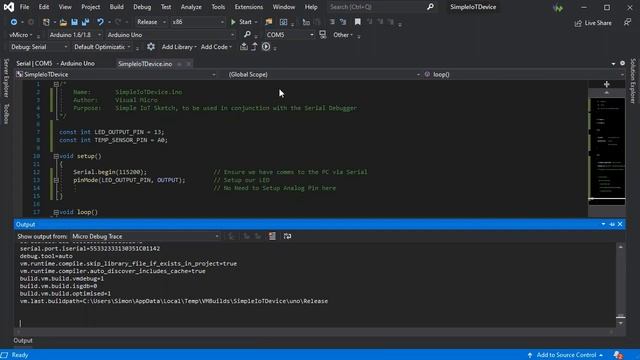 Quick IoT Device Using the vMicro Debug UI смотреть онлайн