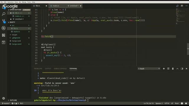 Call-by-name λ-calculus machine in Rust смотреть онлайн