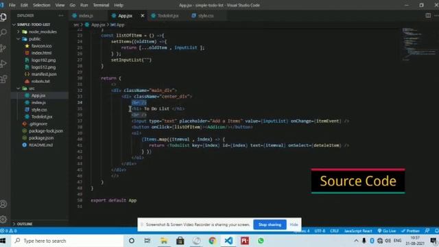 To Do list using React.Js free Source Code смотреть онлайн