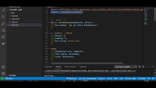 Installez Live Sass Compiler dans Visual Studio Code FR смотреть онлайн