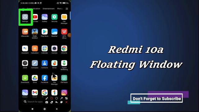 Redmi 10a Floating Window Setting || Enable Floating Window ( 220233L2C)
