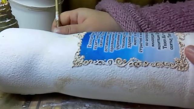 Декорирование бутылки. Подробный пошаговый мастер-класс. смотреть онлайн