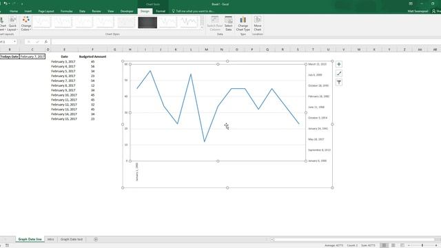 Excel Graph - Adding vertical date line. смотреть онлайн