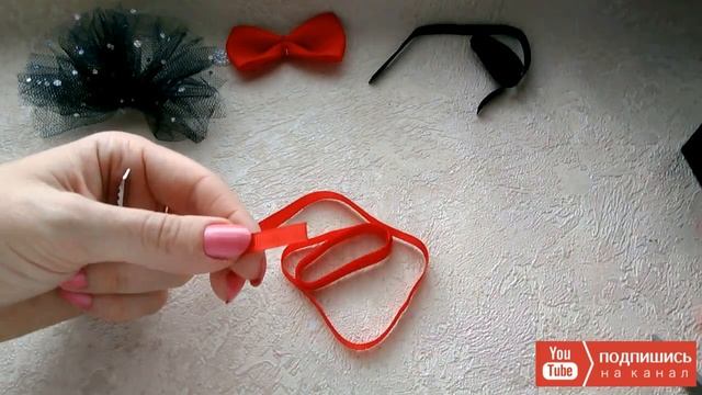 Ушки Микки Мауса из фатина и репсовой ленты 4 см. смотреть онлайн