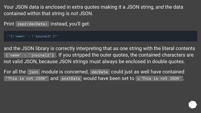 Python json.loads doesn't work смотреть онлайн