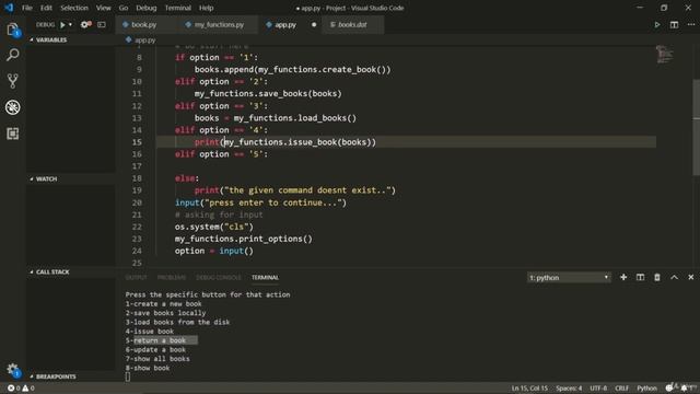 Return Book In Python project - Python смотреть онлайн