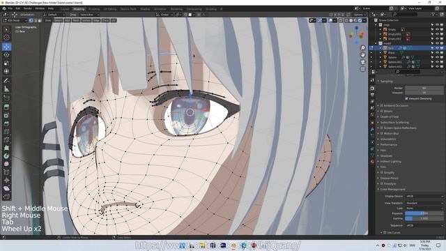 Siesta Tantei Blender Anime Modeling Part 3 - Head Shading | Nhij Quang смотреть онлайн