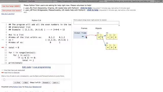 Python Programming: Two Dimensional List (Adding even/odd numbers) смотреть онлайн
