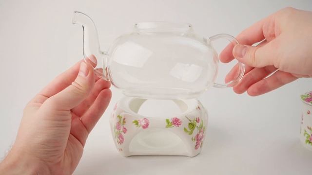 Чайник заварочный стеклянный Нежный Прованс, GET&JOY, 600 мл смотреть онлайн