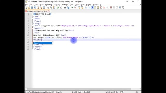 Angularjs Tutorial | One Way Data Binding (ng-init ,ng-controller) смотреть онлайн