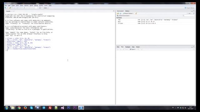 Язык R. Работа с графиками. Круговой график смотреть онлайн