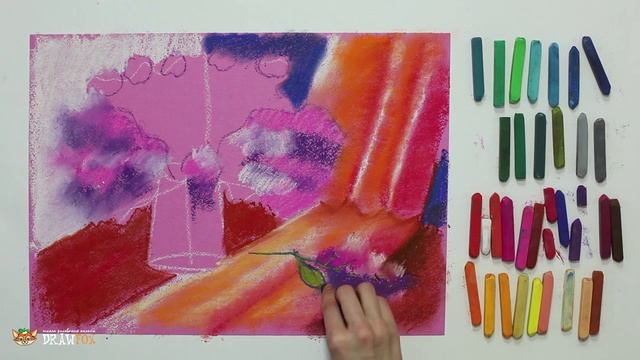 Курс рисования "Сухая пастель" Начинающие. Урок 3-1. Сирень. смотреть онлайн