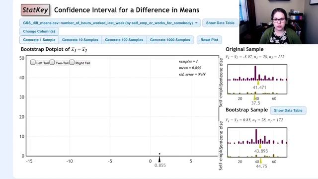 Bootstrap approach for a confidence interval of a difference in means (6.4CI video 2 of 2) смотреть онлайн