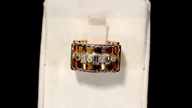 Diamond and 18 ct Rose Gold Dress Ring - Art Deco Style - Antique Circa 1930 - AC Silver W9855 смотреть онлайн