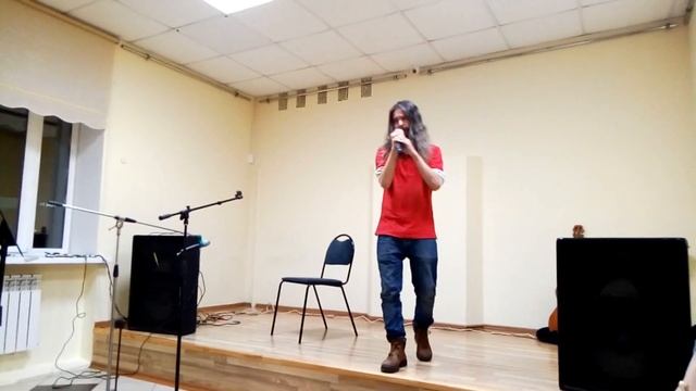 Длинноволосый 42-летний тенор мужчина-Ария Христа арт кафе Гатчина!1074 выступление! смотреть онлайн