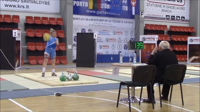 Алина Васькина - рывок гири 16 кг 230 раз за 10 минут (правой рукой без перехвата) смотреть онлайн