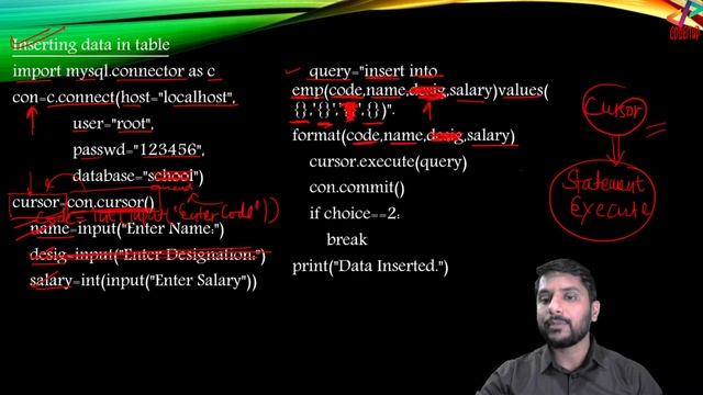 Inserting Data to MySQL Table through Python Code | Python MySQL Connectivity | In Hindi смотреть онлайн