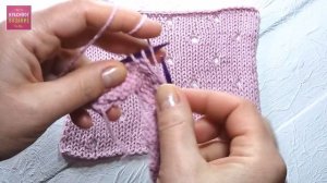 Вяжем ажур на лицевой глади. Простой ажурный узор для начинающих. Видео урок.