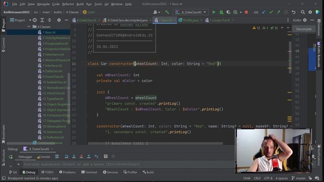 Kekod Ders20 Kotlin ~ Classes Data смотреть онлайн