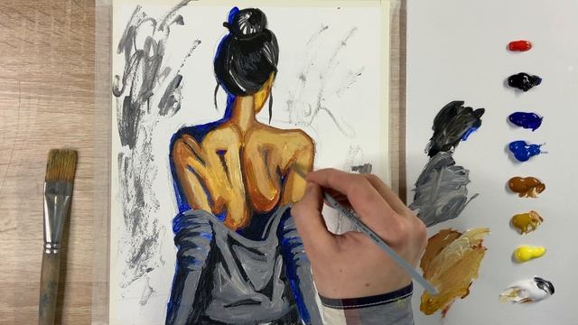 Девушка / Рисование акрилом / сложно, но красиво смотреть онлайн