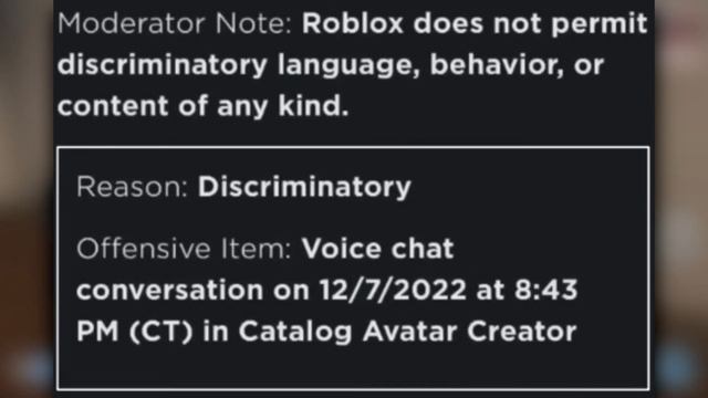 roblox voice chat is banning people… even if you don’t use it смотреть онлайн