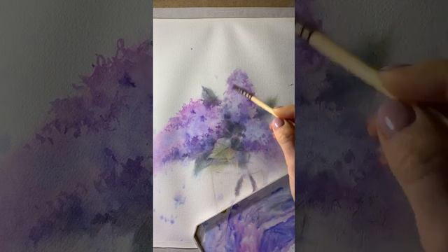 Рисуем сирень акварелью с Леной Мороз смотреть онлайн