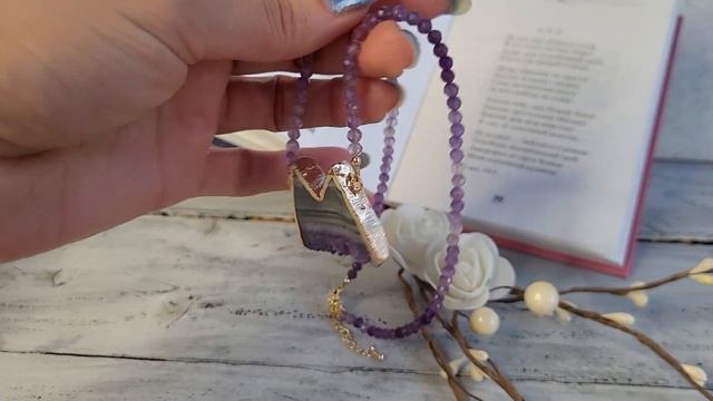 Чокер из аметиста с подвеской из аметистовой друзы смотреть онлайн