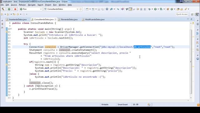 Consultar un registro de una base de datos MySQL con Java смотреть онлайн