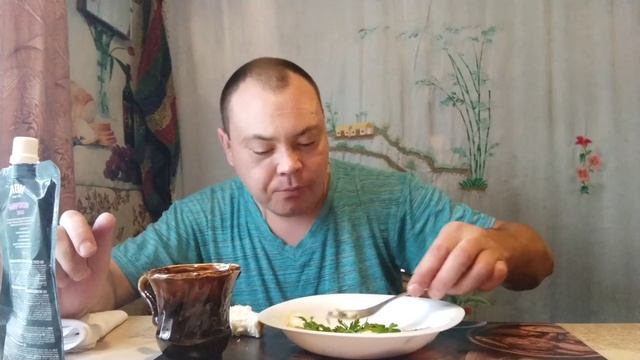 мукбанг:?с салом, кофе