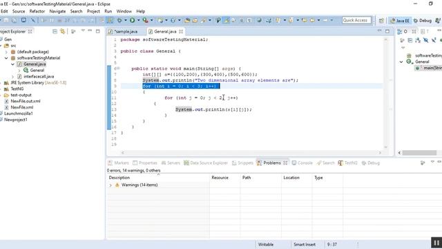 Display the elements of two dimensional array using for loop in Java смотреть онлайн