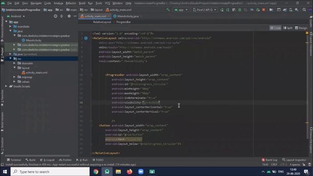 How to show an Indeterminate ProgressBar (Circular + Horizontal) in Android | Java |Android Tutoria смотреть онлайн
