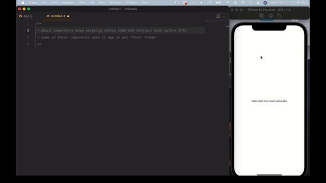 Components in React Native - React Native Complete Course 2022 - React Native Tutorial #1 смотреть онлайн