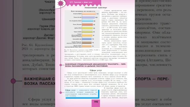 География 10кл. §31 Транспорт и сфера услуг смотреть онлайн