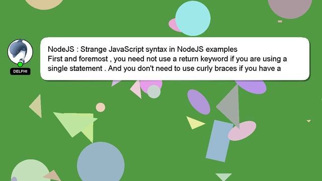 NodeJS : Strange JavaScript syntax in NodeJS examples смотреть онлайн